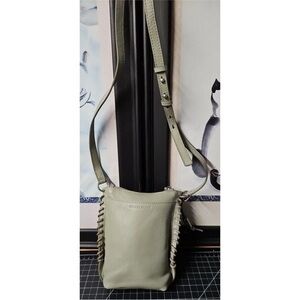 Lucky Brand Sage Green Leather Mini Crossbody Bag EUC